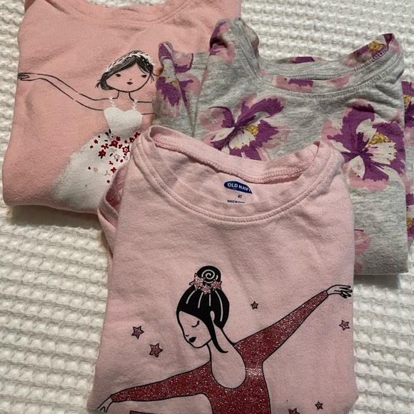 Old Navy - Girls' Pink and Gray Long Sleeve Tops - Picture 5 of 5